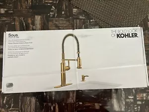 NEW KOHLER K-R10651-SD-2MB Sous Semi-Professional Kitchen Faucet Brushed Brass - Picture 1 of 2