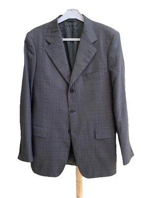 CANALI check Gray Blazer Size 40 US Wool Four Button Made In Italy #Z33 - Image 1 of 4