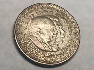 1953-S WASHINGTON/CARVER commemorative silver half dollar. UNC, lt-med tone #q1 - Picture 1 of 2