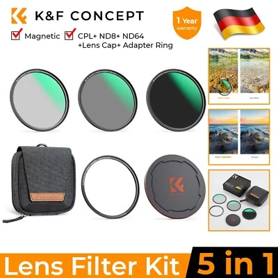 K&F Concept 5in1 Magnetic Filter Set Nano X Magnetisches Polfilter(CPL),ND8,ND64 - Bild 1 von 4