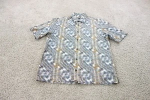 Vintage Jhane Barnes Shirt Mens Large Beige Button Up Frequency Psychedelic - Picture 1 of 9