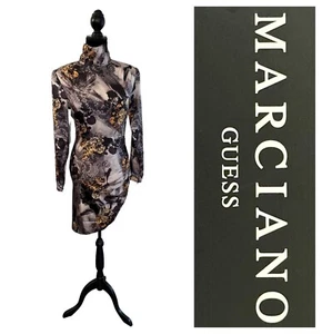 MARCIANO GUESS Aurora Printed Bodycon Dress Golden Rose Womens Size 2 NEW $208 - Picture 1 of 19