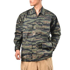 Mens Army Military Battle Dress Uniform BDU Camouflage Top Jacket Shirt