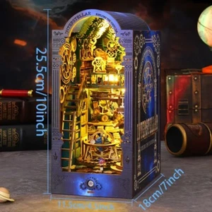 Book Nook Interstellar Scifi star Exploration 3D wooden DIY Puzzle Kit, Led - Picture 1 of 11