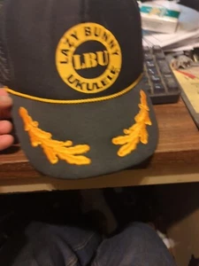 Lazy Bunny LBU Ukulele Black And Gold Baseball Cap Used Good Shape - Picture 1 of 10