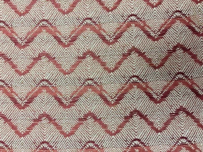 Large Piece of Chevron Upholstery Fabric in Red & Beige - Image 1 of 3