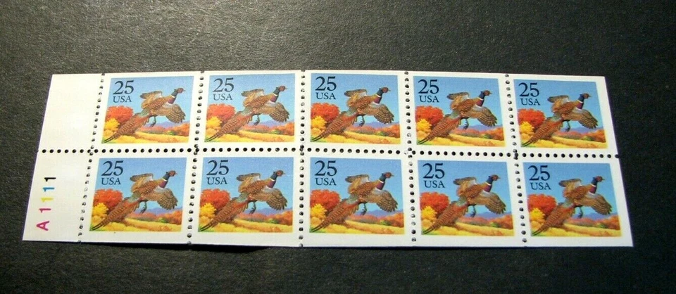 US Booklet Panes Scott# 2283a Pheasant   MNH  Pane of 10 (see note) L328 - Image 1 of 1