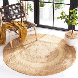 Round Area Rug Jute Handmade Natural Braided Rug Area Looks Rug 100% Natural - Picture 1 of 3