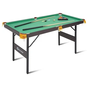 4.5Ft Folding Billiard Table Pool Table Kid Adults Mini Game Table 2 Cue Sticks - Picture 1 of 12