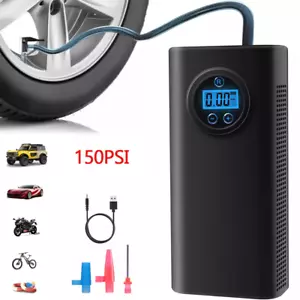 LCD Elektrische Luftpumpe mit Akku Auto Reifen Druckluft Fahrrad Kompressor DE - Bild 1 von 16