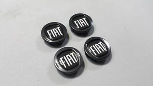 4 x FIAT Grande Punto Marea Tappi Centro Ruota Coprimozzi GRIGIO NERO 50mm - Imagen 1 de 4