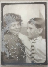Vintage Photobooth Photo of little Brother and little Sister Posing 
