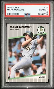 1989 FLEER #17 MARK McGWIRE OAKLAND ATHLETICS PSA 10 - Foto 1 di 2