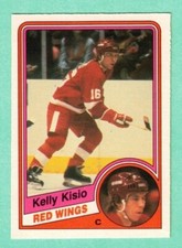 (1) KELLY KISIO 1984-85 O-PEE-CHEE # 56 RED WINGS  ROOKIE EX-MT CARD (I3288)