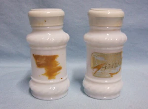 SALT & PEPPER SHAKERS By Hazel Atlas White Milk Glass Shakers w/Lids Vtg (A1) - Picture 1 of 5
