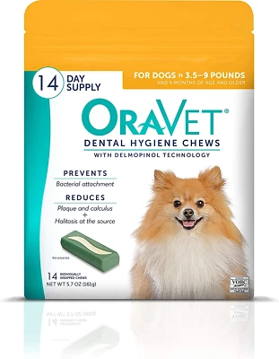 ORAVET Masticables Dentales para Perros, Cuidado Bucal e Higiene Masticables (Perros Extra Pequeños, 3.5 Foto 1 de 4