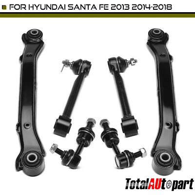 6x Control Arm w/Ball Joints & Sway Bar Link for Hyundai Santa Fe 2013-2018 Rear - Image 1 of 4