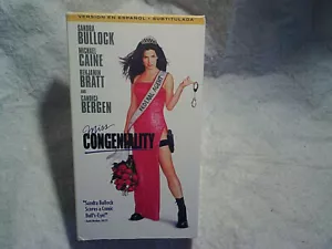 MISS CONGENIALITY *English With Spanish Subtitles VHS MOVIE,sandra bullock,bratt - Foto 1 di 4