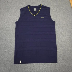 adidas vest Mens LARGE blue long sleeve sweater adipure cotton knit Size L - Picture 1 of 9