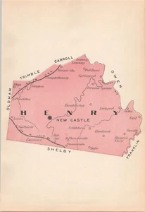 Mapa antiguo del condado de Henry Kentucky 1893 - Imagen 1 de 1
