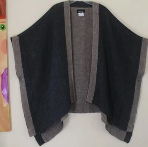 Eskandar O/S Gray Natural 30-38"L Linen Gauze Reversible Open Tunic Jacket Lux 0 - Picture 1 of 10