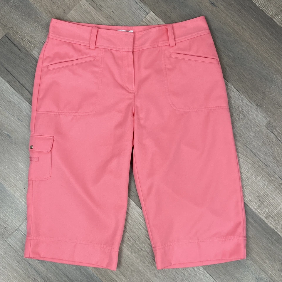 Izod Golf Shorts Womens 6 Coral Pink Nylon Bermuda Stretch Pockets Lightweight - Image 1 of 4