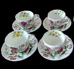 Set 4 tazze da tè caffè e 9 piattini Spode Copeland Gainsborough Old Mark - Foto 1 di 5