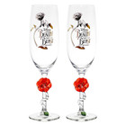 Beauty and the Beast Champagne Glass with Rose set of 2, by Arribas Disneyland