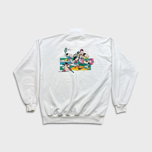 Vintage 90s Humor Design Sweatshirt Herren XL weiß Cartoon Sportswear Crewneck - Bild 1 von 12