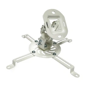 UNIVERSAL PROJECTOR MOUNT SLOPED VAULTED CEILING BRACKET TILT 360° SWIVEL WHITE - Picture 1 of 7