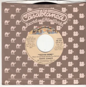 DONNA SUMMER - HEAVEN KNOWS - ORIGINAL CASABLANCA RECORDS 45 - GREAT SHAPE - Picture 1 of 2