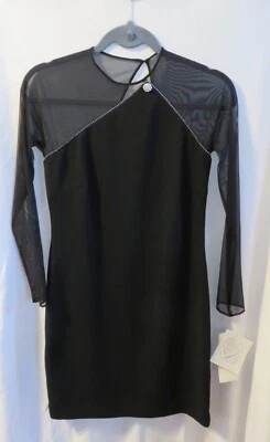 全新带标签 6P 6 Petite:Bloomingdales 风格 #90318 En Francais:Huey Waltzer 黑色连衣裙 — 第 1/4 张图片