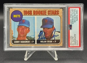 1968 Topps Mets Rookies #177 Nolan Ryan Autograph RC 🔥PSA Authentic Auto 10🔥 - Picture 1 of 5
