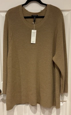 Suéter pulôver de lã merino mel Eileen Fisher novo com etiquetas $228 3X - Imagem 1 de 4
