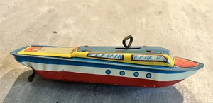 Vintage The Ohio Art Company Blech-Kajütboot zum Aufziehen Boot Spielzeug Litho - Bild 1 von 6