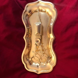 SELTENE ROKOKOGUSS MESSING KERZENLÖSCHERSCHERE AUS DEM 18. JAHRHUNDERT MIT TABLETT - Bild 1 von 4