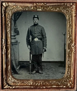 Bürgerkrieg 1/6 Platte Farbtyp Union Soldat doppelarmig trägt Gehrock - Bild 1 von 2