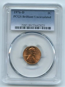1976 D 1C Lincoln Cent PCGS Brilliant Uncirculated BU - Picture 1 of 1