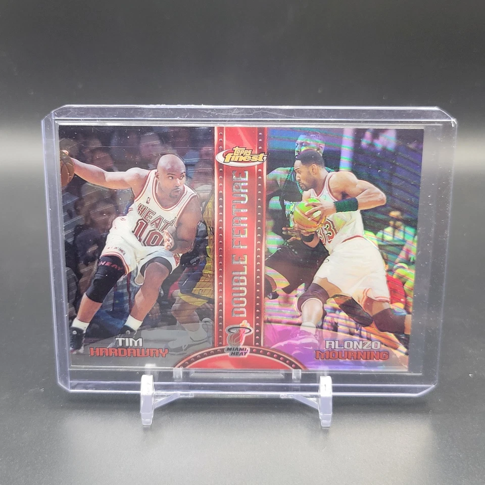1999-00 Topps Finest refractor doble característica DF4 Alonzo Mourning/Tim Hardaway Foto 1 de 1