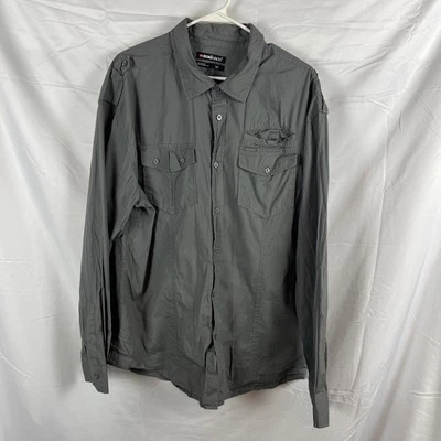 Ecko Unltd Shirt Mens Long Sleeve Button Front Pockets Gray Size XXL - Image 1 of 4