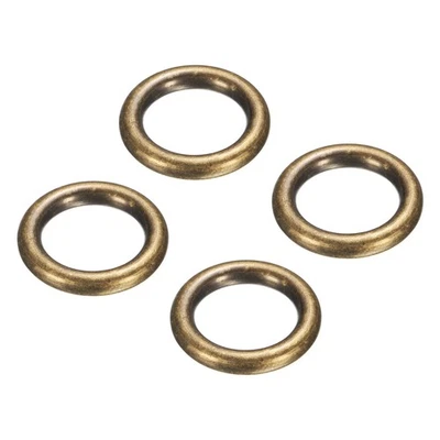Metal O Ring, 4 Pcs 0.8 Inch OD 0.5 Inch ID 3.3mm Thick Seamless Dark Gold - Imagem 1 de 4