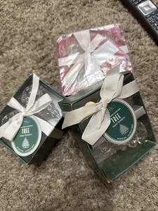 2 Pair William Sonoma Christmas Tree Taper Holders & 4 Snowflake New In Box - Picture 1 of 5