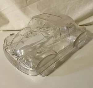 Clear Plastic VW Beetle Bug Storage Container 10” 2 Pieces- Shallow Pan w/ Cover - Picture 1 of 6
