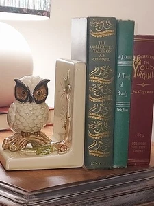 Vintage Mid-Century Modern Ceramic Owl Bookend Otagiri, Japan Glossy Finish - Picture 1 of 9
