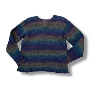 Vintage gestreifter Mohair Strickpullover - Bild 1 von 4