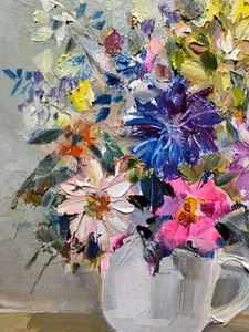Original Ölgemälde 8"x10" Stillleben, Zeitgenössische Kunst, Blumen, Floral, Kunst - Bild 1 von 10