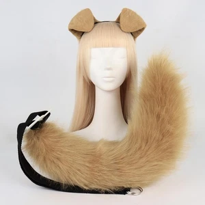 Animal Ears and Tail Set Cosplay Animal Tail for Masquerade Prom Role Play - Picture 1 of 5