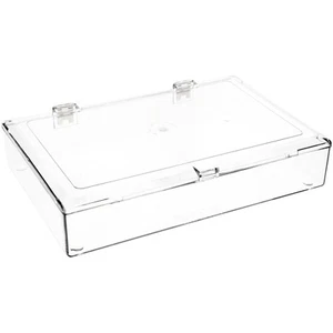 Pioneer Plastics Clear Rectangular Hinged Container, 9.5" x 6.25" x 1.5625" - Picture 1 of 2