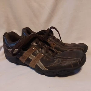 Skechers Men's Size 10 Diameter Blake Brown Leather Casual Shoes Sneakers 63385 - Picture 1 of 12