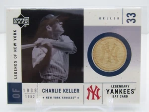 CHARLIE KELLER 2001 MAZZO SUPERIORE LEGGENDARIO GIOCO YANKEES USATO BAT RELIC! NY YANKEES - Foto 1 di 2